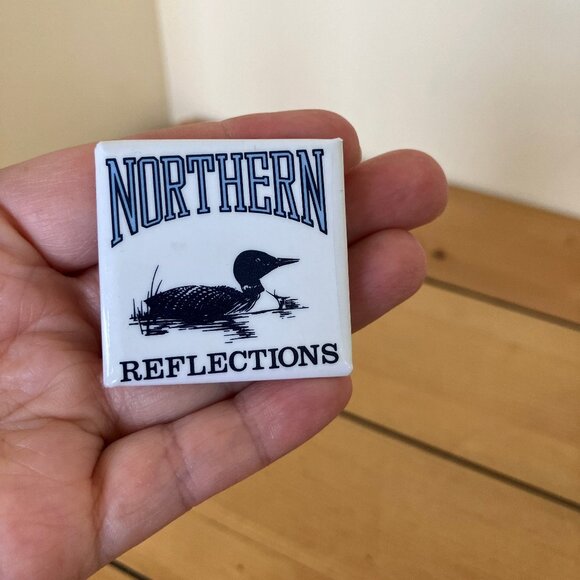 Northern Reflections Jewelry - Northern Reflections Loon Logo Pin Square Badge Brooch Vintage Made in Canada